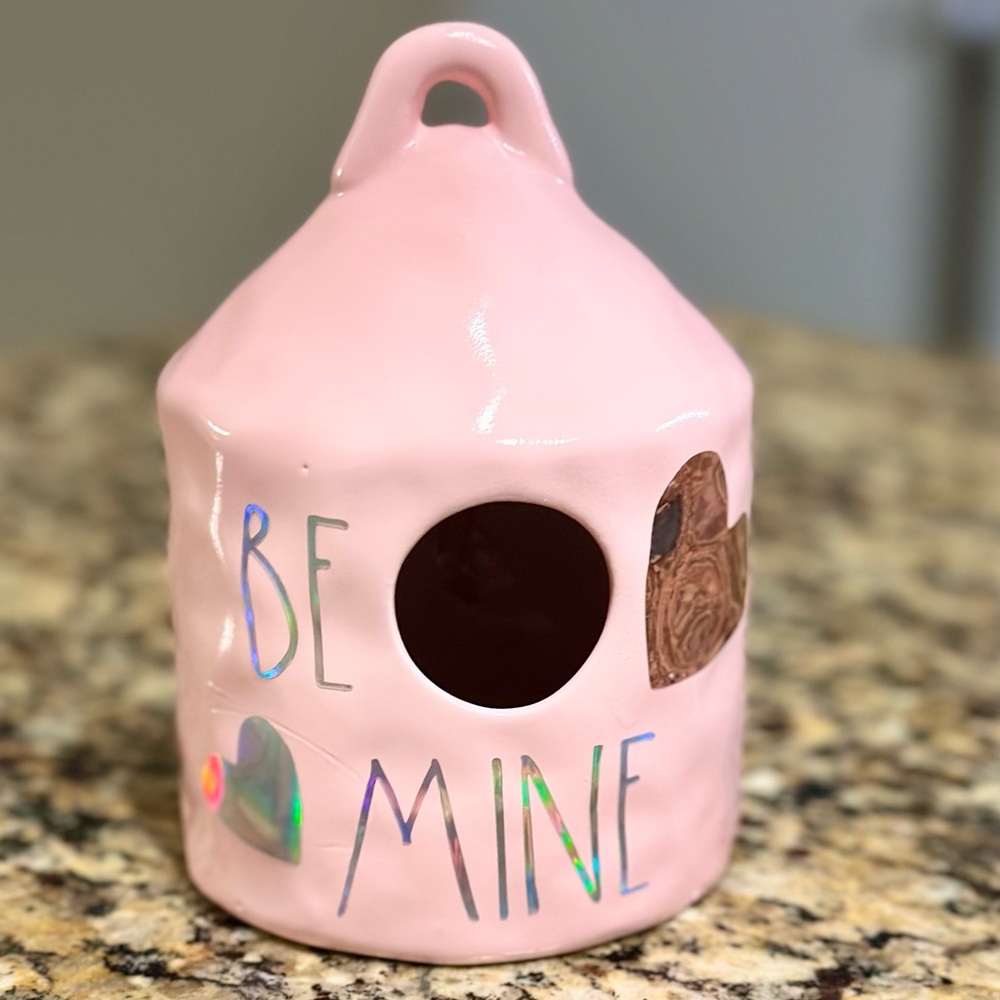 Pink Ceramic 'Be Mine' Candle Holder